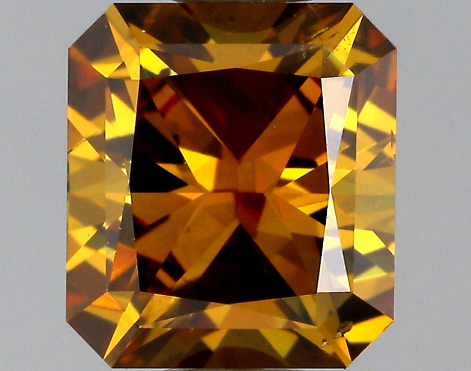 GIA 0.87 Fancy Deep Brown Yellow-SI2 Radiant Diamond