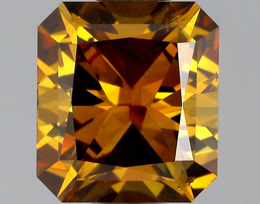 GIA 0.87 Fancy Deep Brown Yellow-SI2 Radiant Diamond