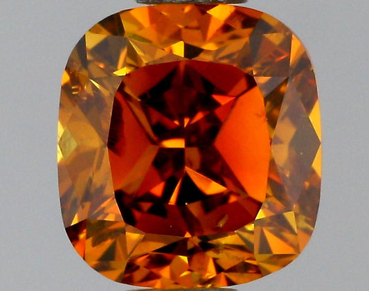 GIA 0.85 Fancy Deep Brownish Yellowish Orange-I1 Cushion Diamond