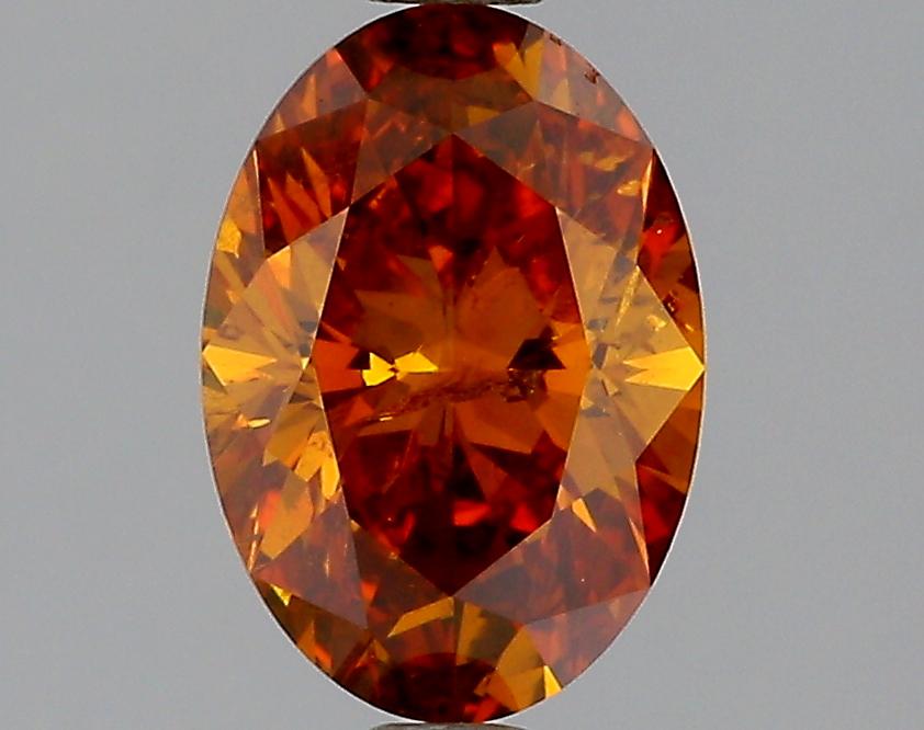 GIA 1.51 Fancy Deep Brownish Orange-I1 Oval Diamond