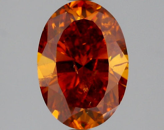 GIA 2.68 Fancy Deep Yellowish Orange-I3 Oval Diamond