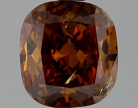 GIA 2.05 Fancy Deep Brownish Yellowish Orange-I1 Cushion Diamond
