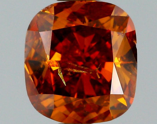 GIA 1.02 Fancy Deep Brownish Orange-I2 Cushion Diamond
