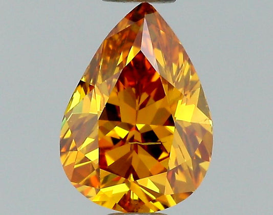 GIA 0.71 Fancy Deep Yellow Orange-SI2 Pear Diamond