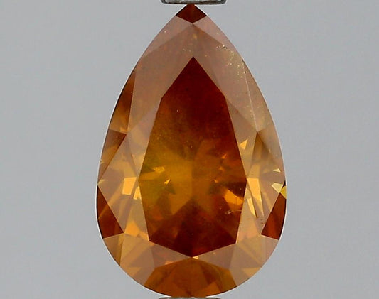 GIA 1.7 Fancy Deep Brownish Yellowish Orange-I1 Pear Diamond