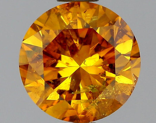 GIA 1.03 Fancy Deep Orange Yellow-I3 Round Diamond