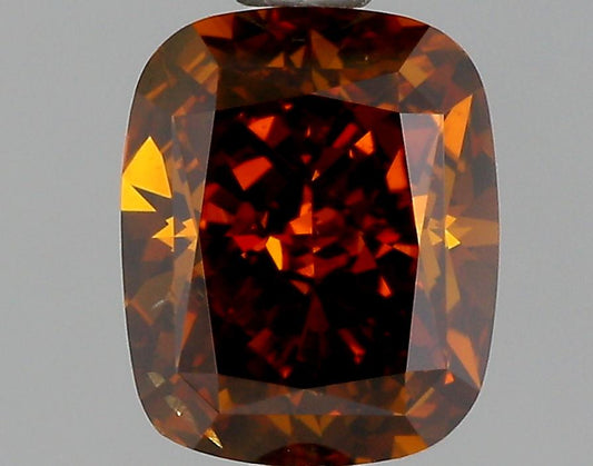 GIA 1.07 Fancy Dark Orangy Brown-SI2 Cushion Diamond