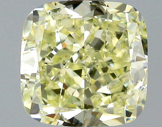 GIA 1.41 Fancy Light Yellow-VS2 Cushion Diamond