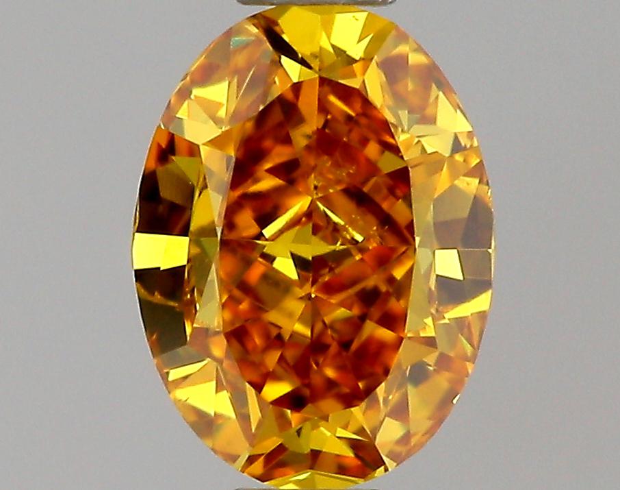 GIA 0.51 Fancy Intense Orange Yellow-VS2 Oval Diamond