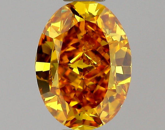 GIA 0.51 Fancy Intense Orange Yellow-VS2 Oval Diamond