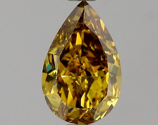GIA 0.7 Fancy Deep Brownish Greenish Yellow-SI1 Pear Diamond