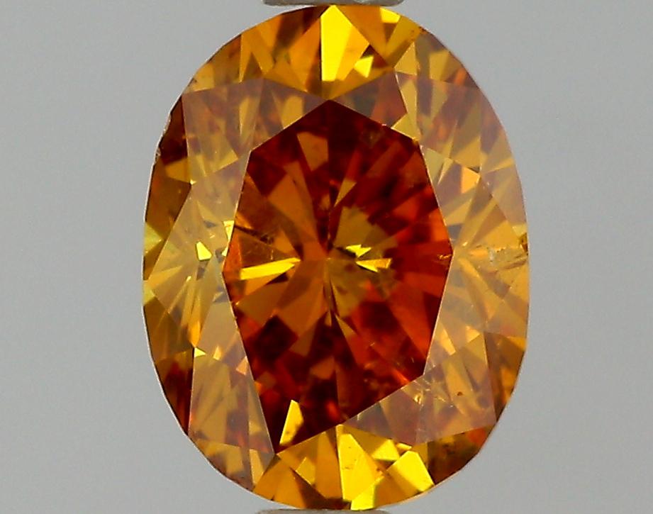GIA 0.74 Fancy Deep Orange Yellow-I1 Oval Diamond