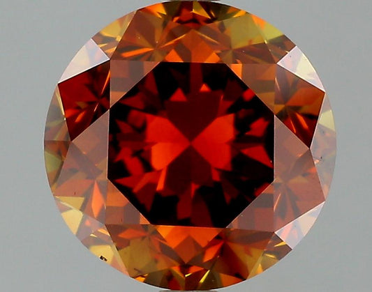 GIA 2.85 Fancy Deep Brown Orange-SI2 Round Diamond