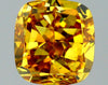 GIA 0.52 Fancy Deep Orangy Yellow-SI1 Cushion Diamond