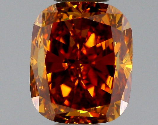 GIA 0.53 Fancy Deep Brownish Yellowish Orange-VS1 Cushion Diamond