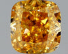 GIA 1.22 Fancy Intense Orange Yellow-SI2 Cushion Diamond
