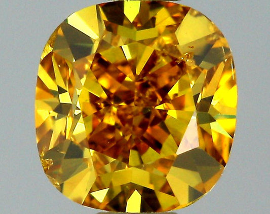 GIA 0.47 Fancy Deep Brownish Orangy Yellow-SI2 Cushion Diamond