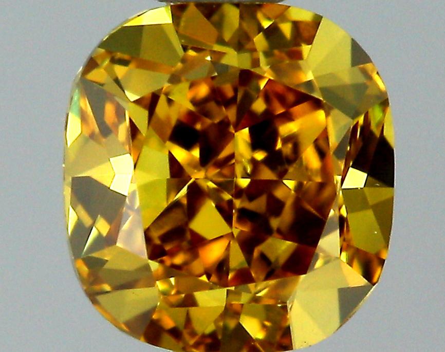 GIA 0.45 Fancy Deep Brownish Yellow-VS2 Cushion Diamond