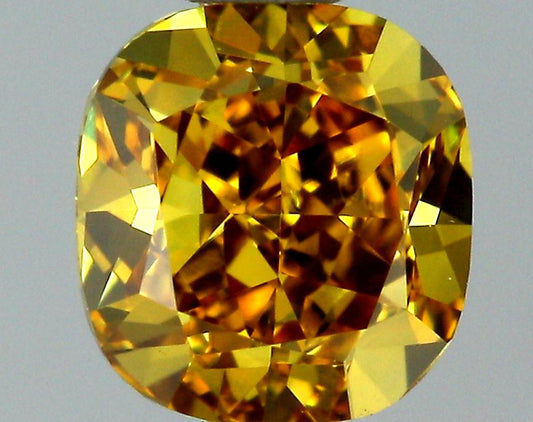 GIA 0.45 Fancy Deep Brownish Yellow-VS2 Cushion Diamond