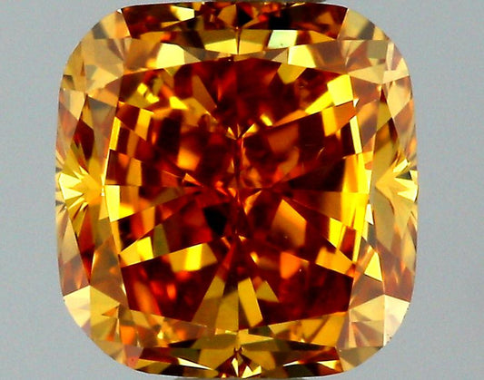 GIA 0.59 Fancy Deep Yellow Orange-VS2 Cushion Diamond
