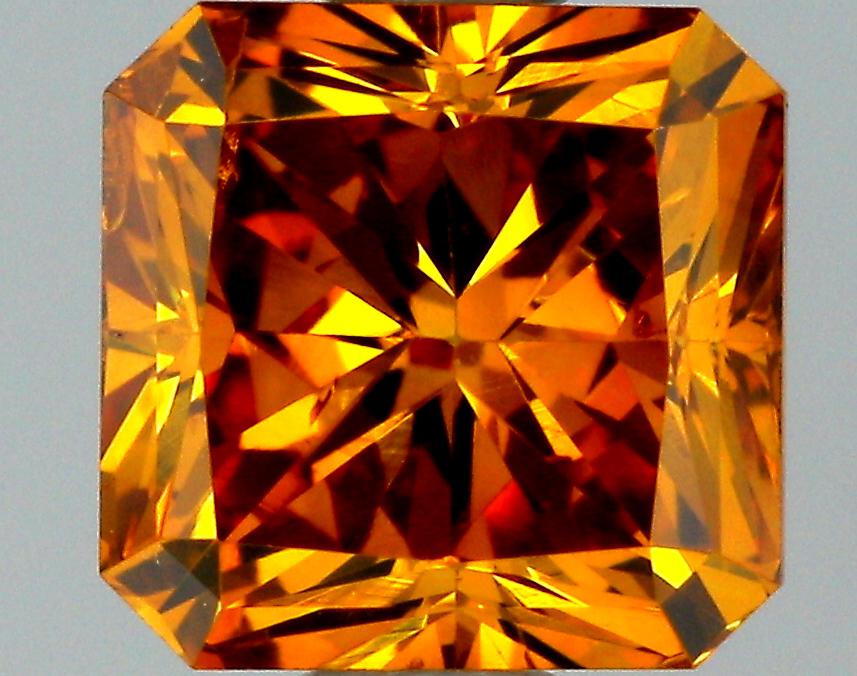 GIA 0.6 Fancy Deep Yellow Orange-I1 Radiant Diamond