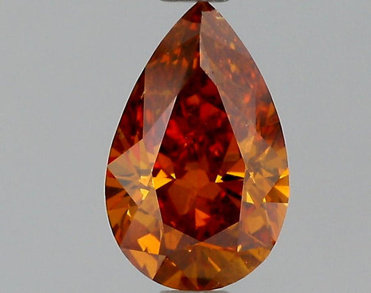 GIA 0.6 Fancy Deep Brownish Yellowish Orange-I1 Pear Diamond