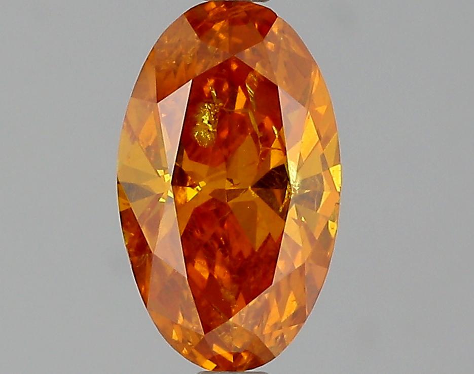 GIA 1.1 Fancy Deep Yellowish Orange-I1 Oval Diamond