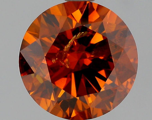 GIA 1.29 Fancy Deep Brownish Yellowish Orange-I3 Round Diamond