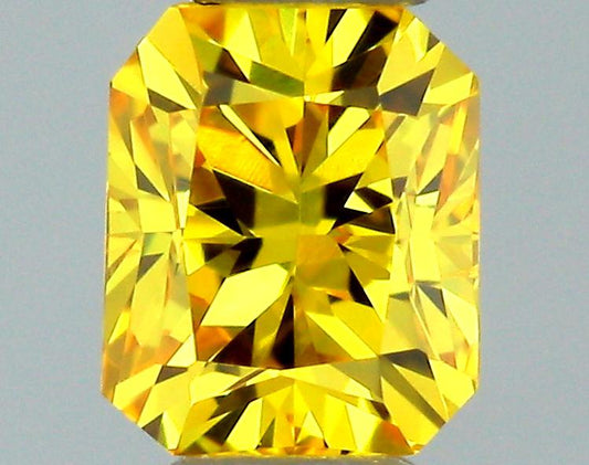 GIA 0.19 Fancy Vivid Yellow-SI1 Radiant Diamond