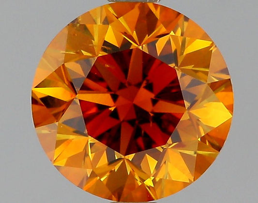 GIA 1.21 Fancy Deep Yellowish Orange-SI2 Round Diamond