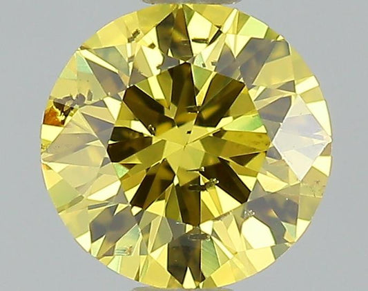 GIA 0.41 Fancy Vivid Yellow-SI2 Round Diamond