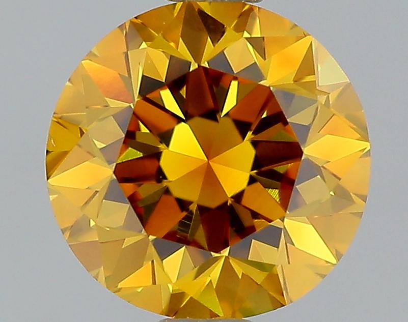 GIA 0.9 Fancy Deep Orange Yellow-VS2 Round Diamond