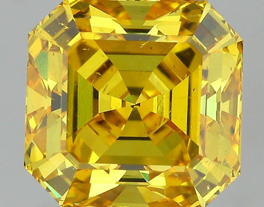 GIA 2.53 Fancy Vivid Orangy Yellow-SI1 Asscher Diamond