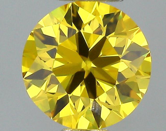 GIA 0.2 Fancy Vivid Yellow-VVS2 Round Diamond