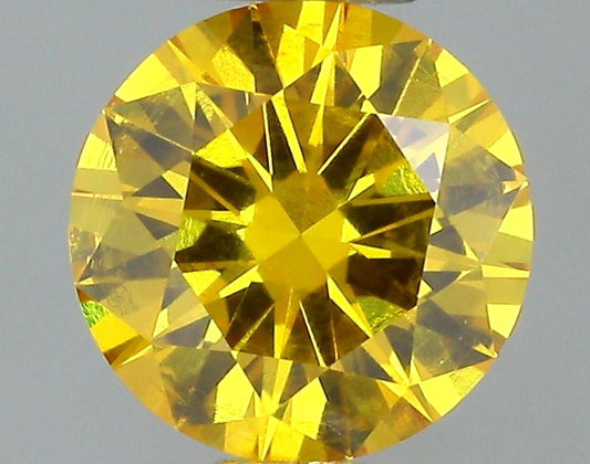 GIA 0.2 Fancy Vivid Yellow-VVS1 Round Diamond