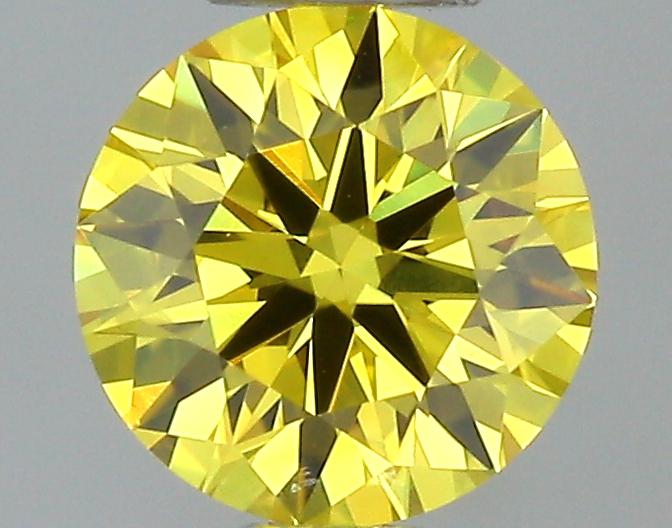 GIA 0.23 Fancy Vivid Orangy Yellow-VVS1 Round Diamond