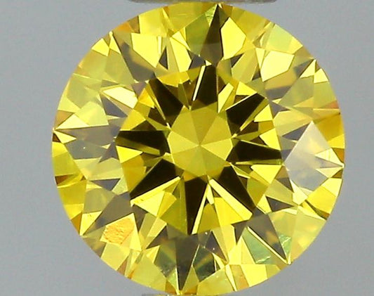 GIA 0.21 Fancy Vivid Yellow-VVS2 Round Diamond