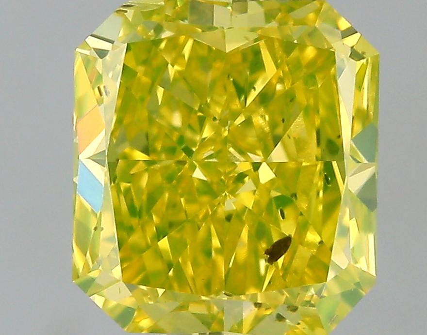 GIA 1.22 Fancy Vivid Yellow-SI1 Radiant Diamond
