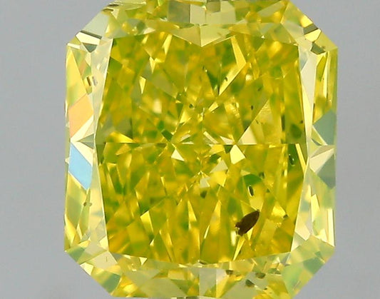 GIA 1.22 Fancy Vivid Yellow-SI1 Radiant Diamond