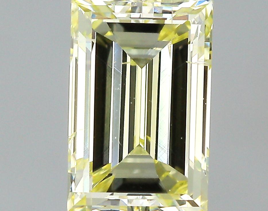 GIA 0.53 Fancy Light Yellow-SI2 Emerald Diamond