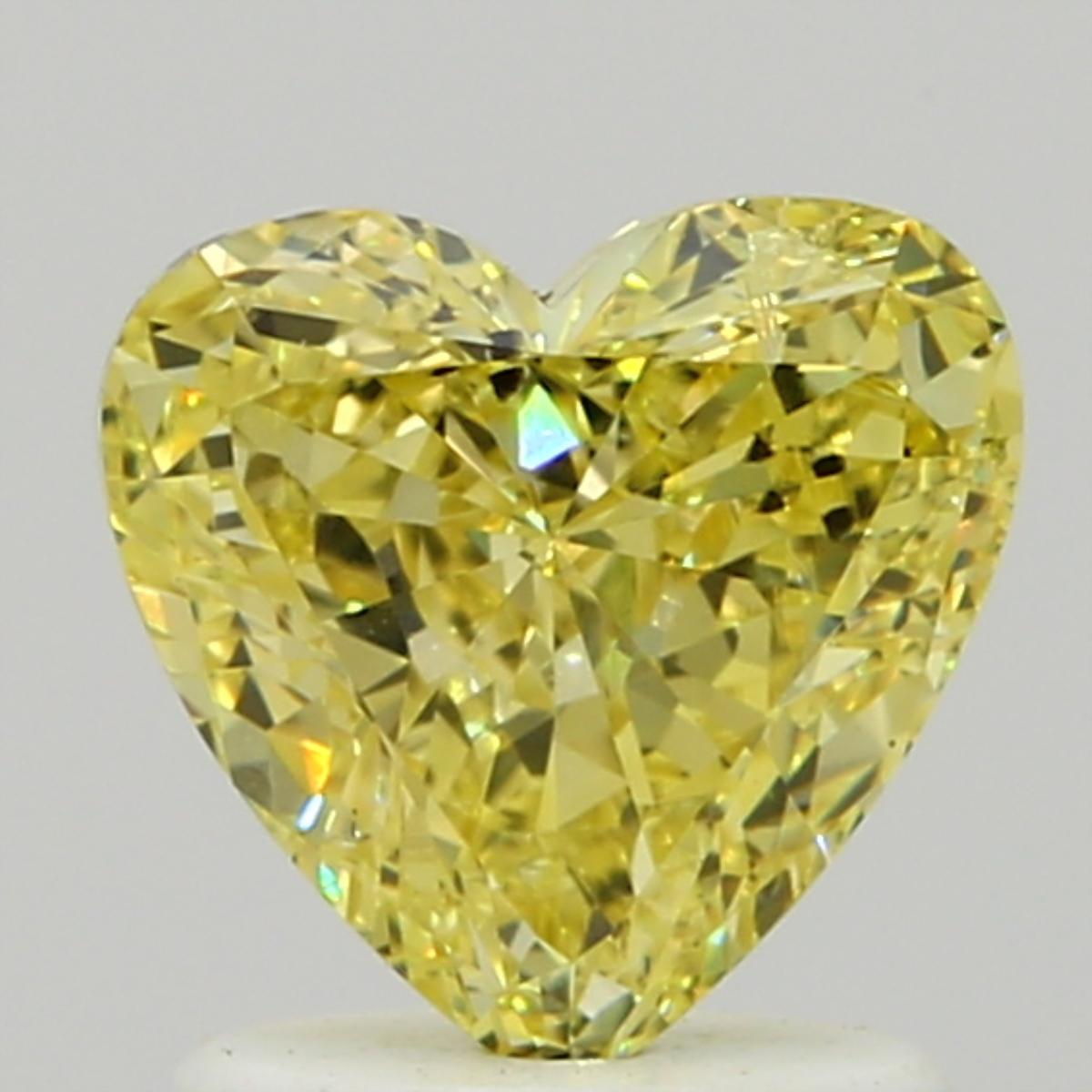 GIA 1.11 Fancy Intense Yellow-SI2 Heart Diamond