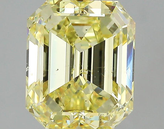 GIA 3.52 Fancy Intense Yellow-SI1 Emerald Diamond