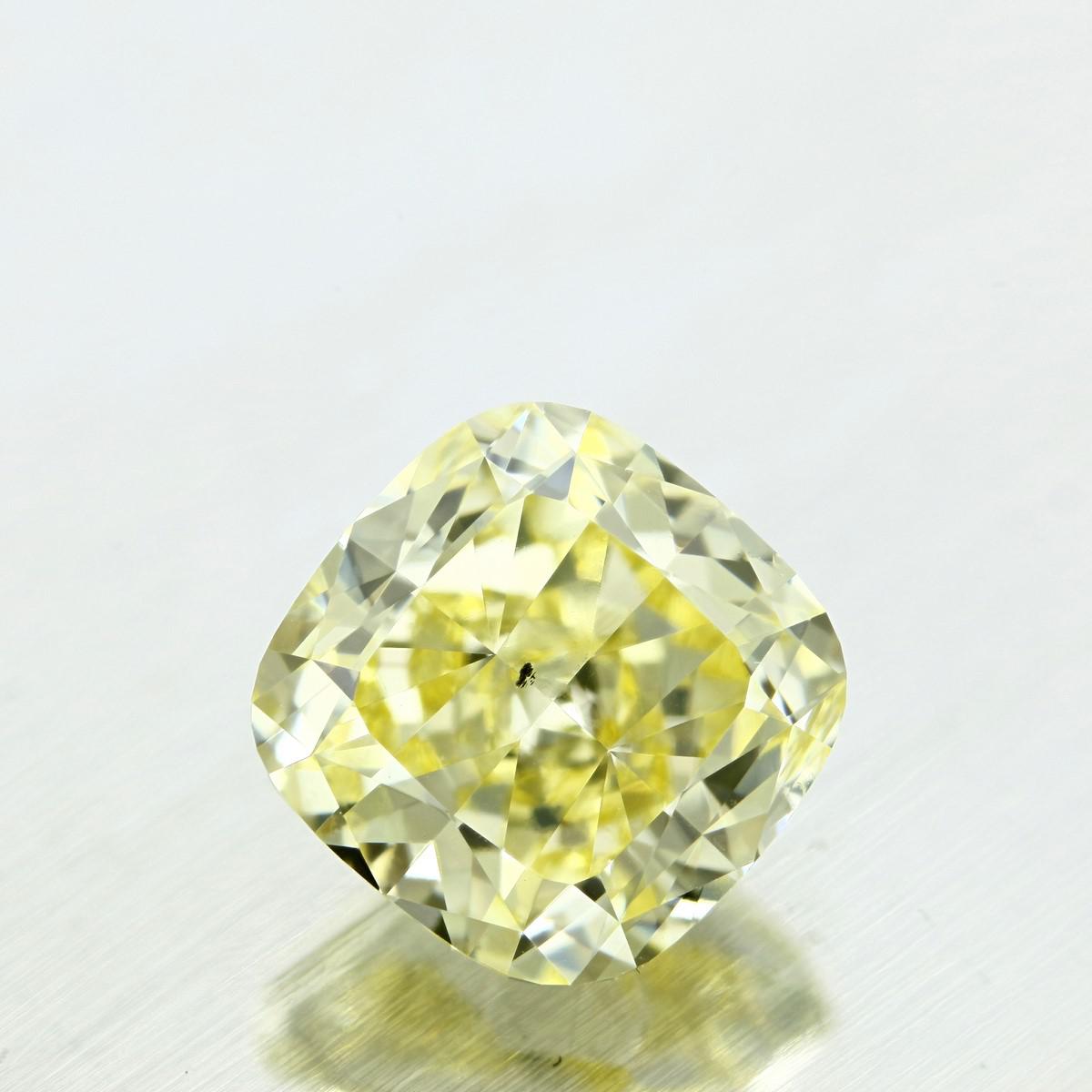 GIA 2.01 Fancy Yellow-SI1 Cushion Diamond
