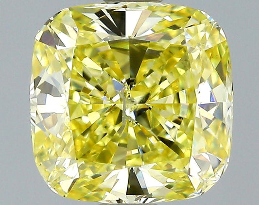 GIA 1.02 Fancy Intense Yellow-SI2 Cushion Diamond