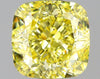 GIA 1.01 Fancy Intense Yellow-VS2 Cushion Diamond