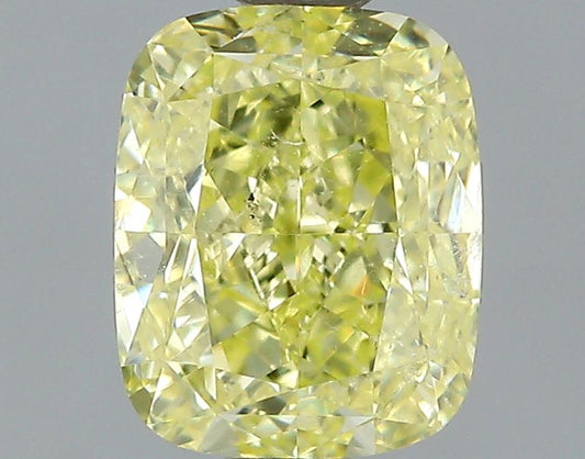 GIA 1 Fancy Yellow-SI1 Cushion Diamond