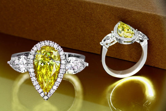 GIA 2.11 Fancy Vivid Yellow-VVS1 Pear Diamond