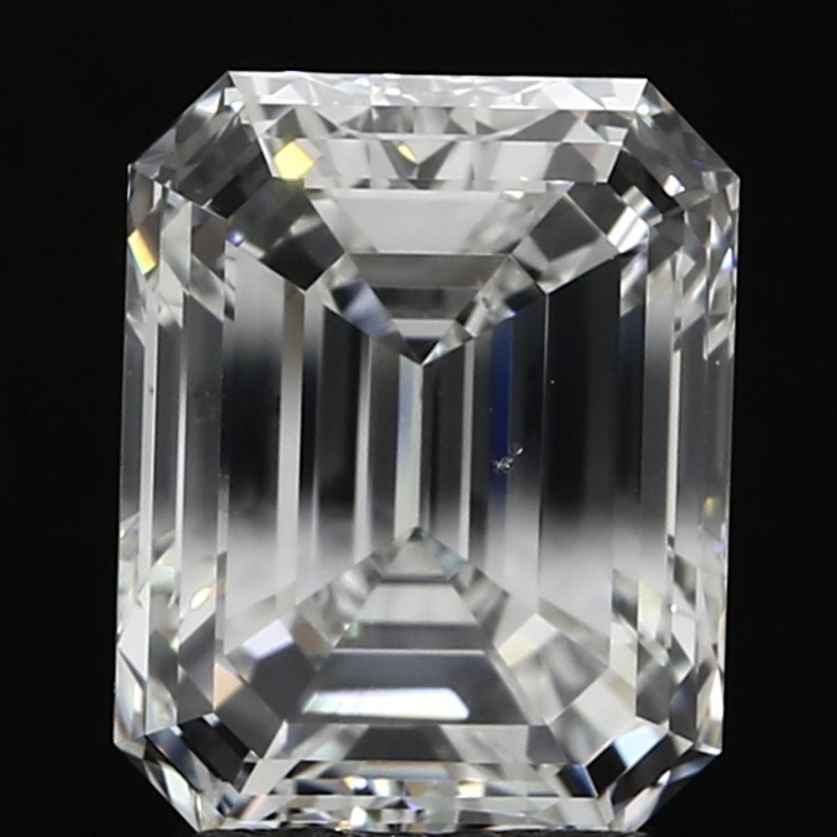 GIA 3.01 F-SI1 Emerald Diamond