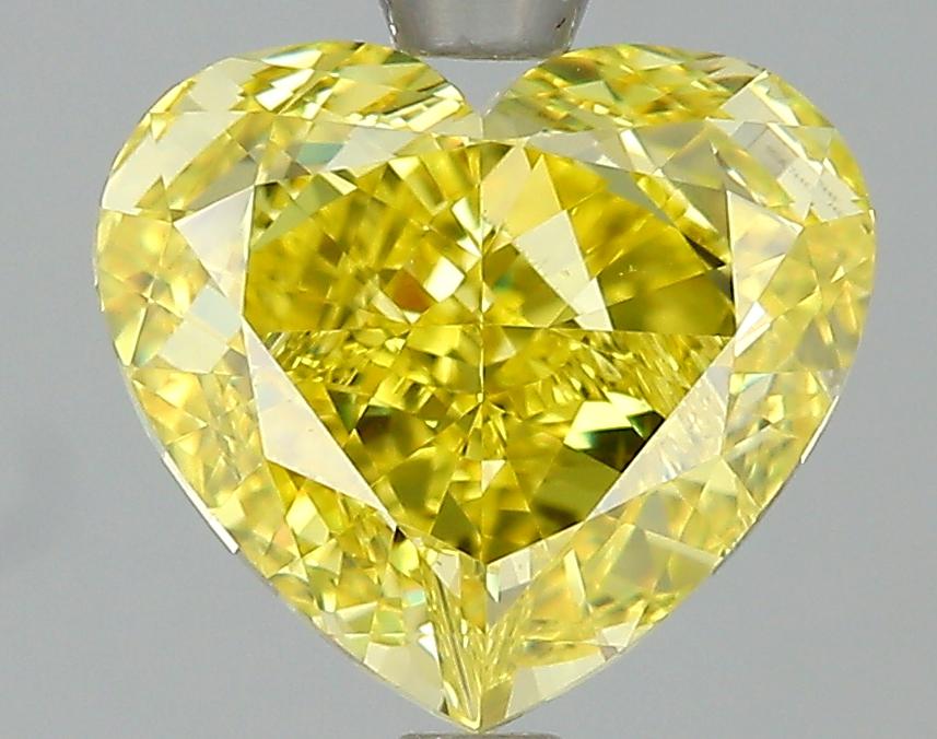 GIA 2 Fancy Vivid Yellow-VS1 Heart Diamond