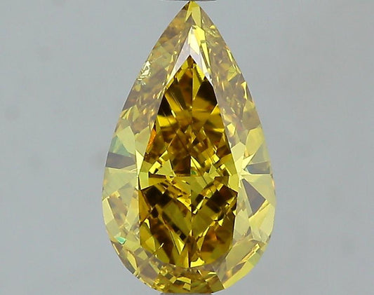 GIA 1.25 Fancy Deep Brownish Greenish Yellow-SI2 Pear Diamond